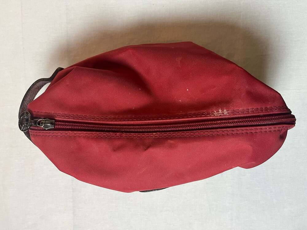 Longchamp Red Le Pliage Cosmetic Pouch Toiletry Bag - Picture 2 of 10